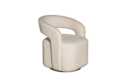 Кресло Garda Decor поворотное Тедди (Teddy) белое 65*70*75 см
