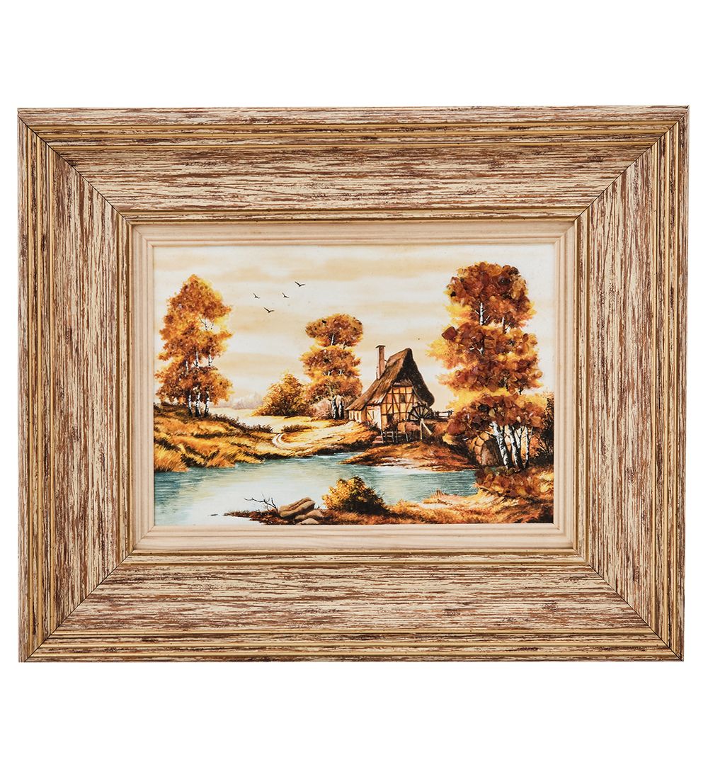 AMB-03/32 Картина «Красота природы» (с янтарной крошкой) L-32см