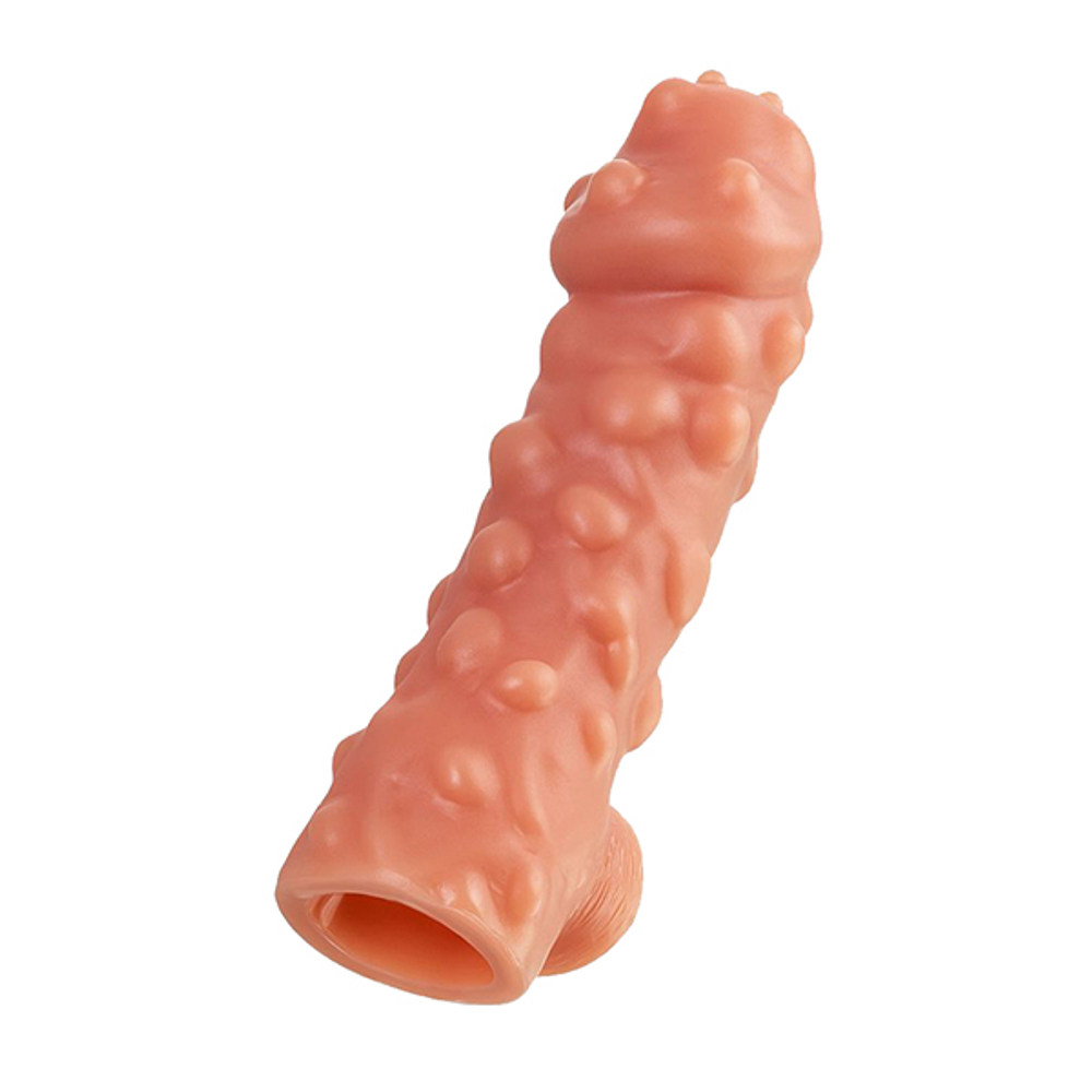 Насадка на фаллос 17,6см с крупными бугорками Kokos Cock Sleeve 003 Size L