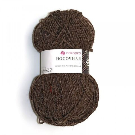 Носочная пряжа Россия Пехорка 50%полутонк.шерсть 50%акрил 5х100г/200м (251-Коричневый)