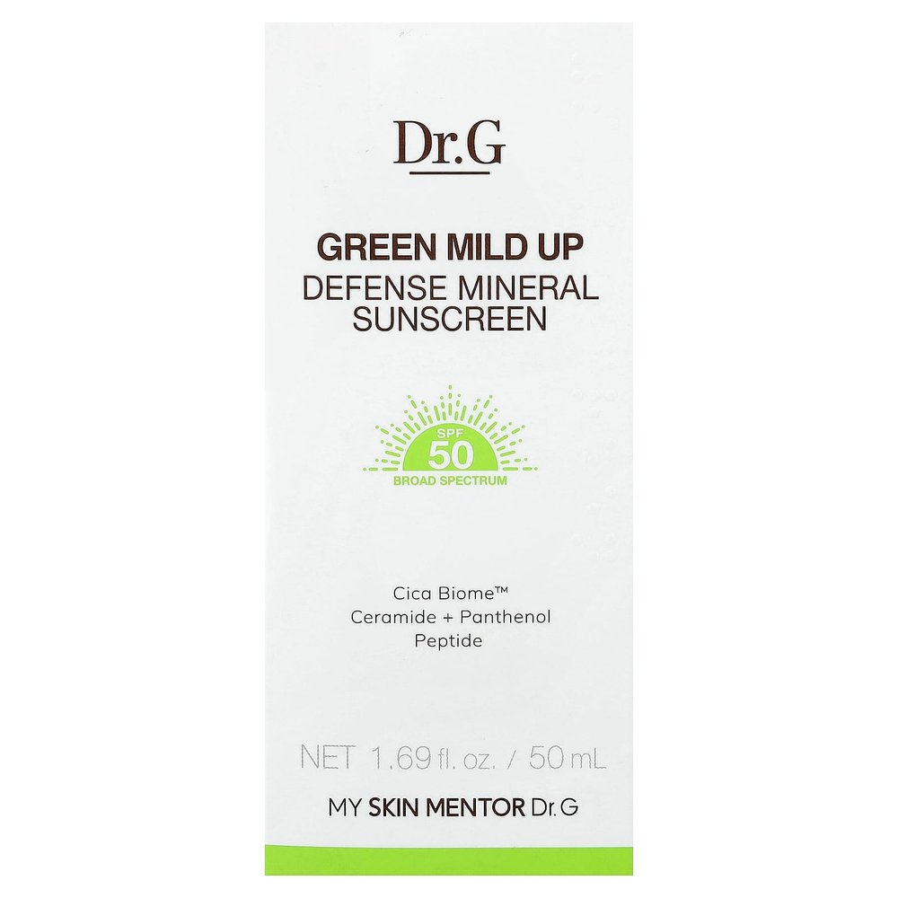 Dr. G, Green Mild Up, Defense Mineral, солнцезащитное средство, SPF50, 50 мл (1,69 жидк. унции)