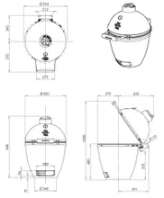 Керамический гриль Big Green Egg L Large (большой), 46 см, на ножках с рукояткой