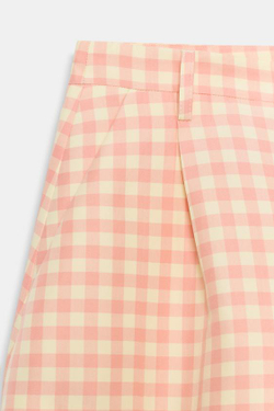 ZARA ШОРТЫ В КЛЕТКУ ВИШИ — ZW COLLECTION, РОЗОВЫЙ/БЕЛЫЙ