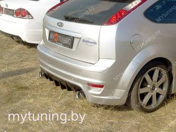 Юбка-диффузор SPORT заднего бампера для Ford Focus MK2 hatchback