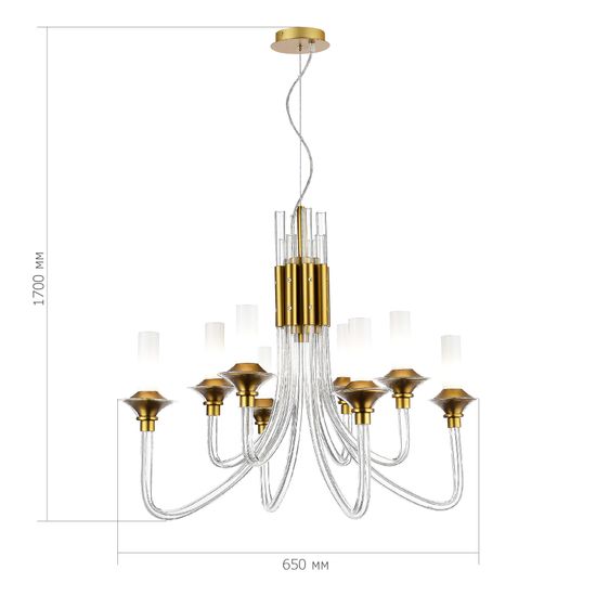 SL1241.203.08 Люстра подвесная ST-Luce Золотистый/Белый E14 8*40W VETRANO