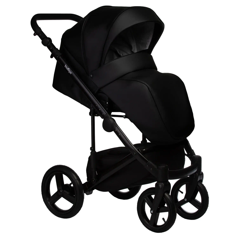 Коляска 2 в 1 Indigo TOUR ECO te 06 (черная кожа)