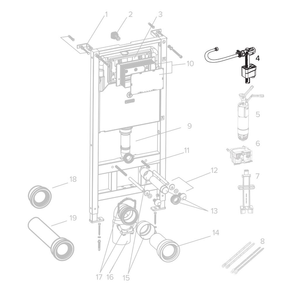 Заливной клапан TECESpring со шлангом AF042300-L16