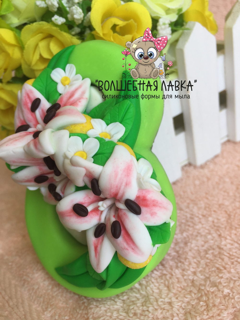 Силиконовая форма 8 с лилиями