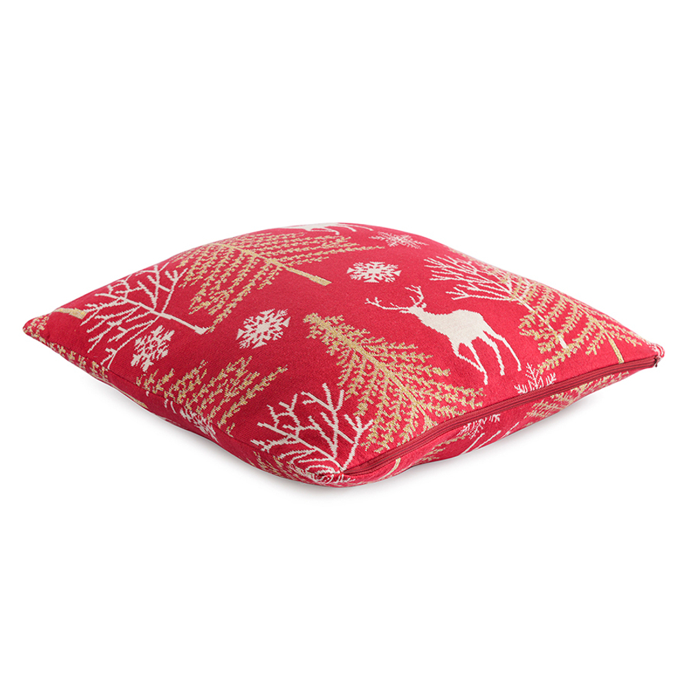 Подушка вязаная с новогодним рисунком winter fairytale  из коллекции new year essential, 45х45 см