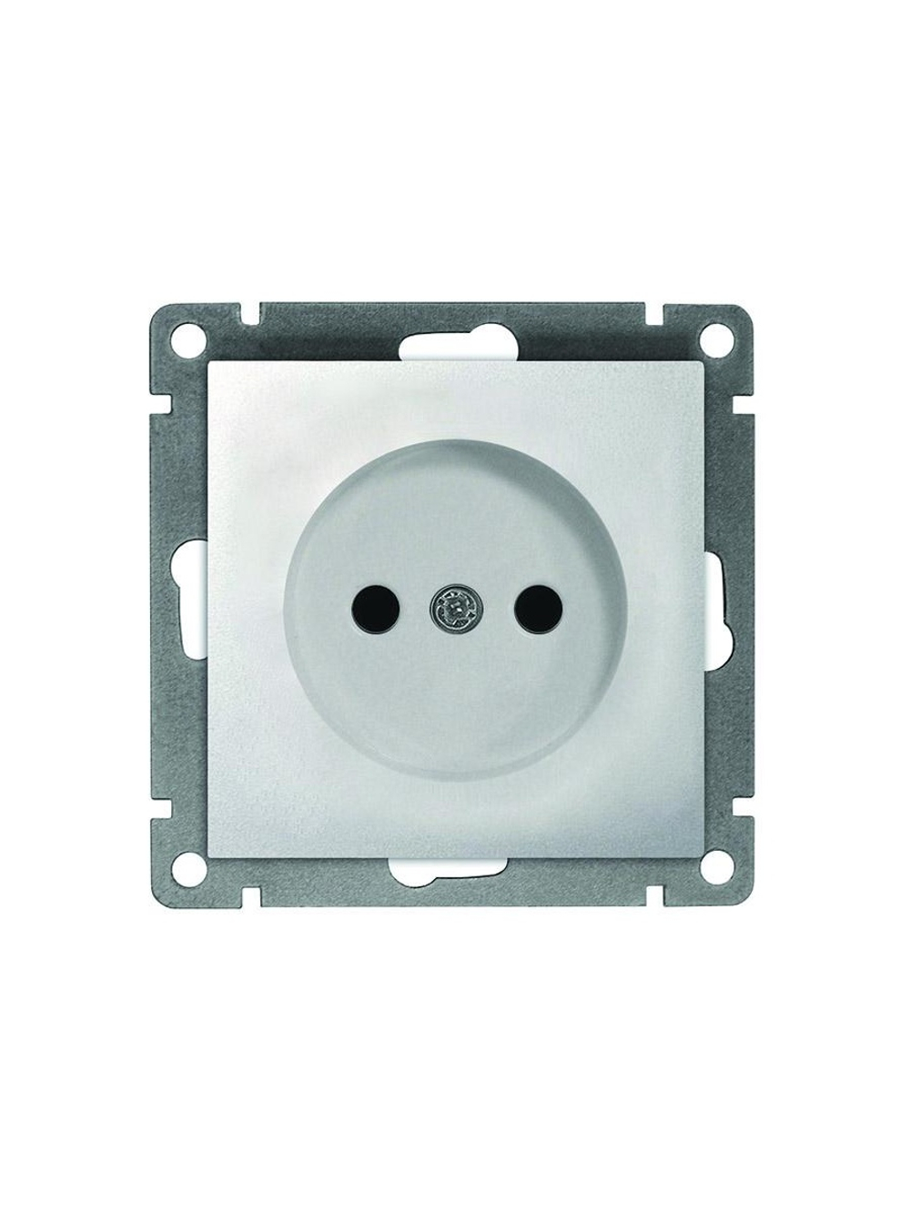 Розетка 1-м СП Афина 16А IP20 без заземл. механизм серебр. Universal A0022-S