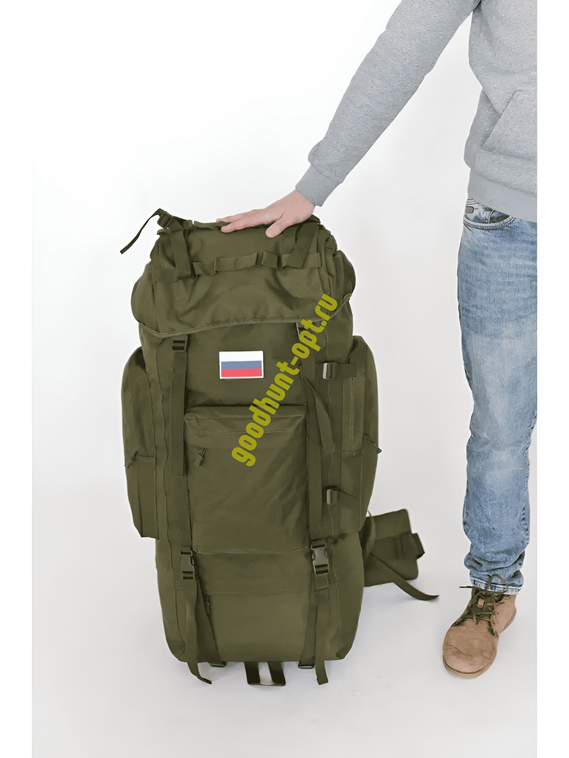 Тактический военный походный каркасный рюкзак 100 л Олива