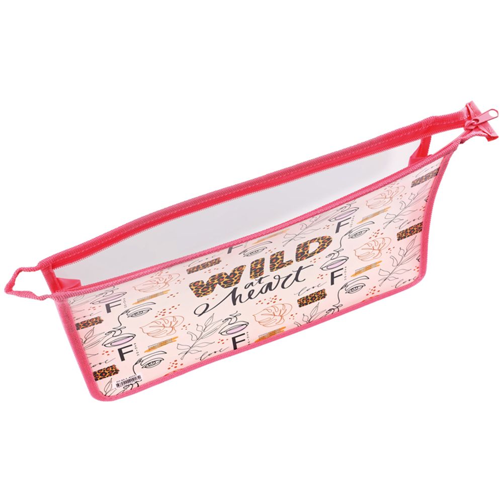 Папка для тетрадей 2 отделения А4 на молнии Спейс, рисунок на пластике, Wild at heart