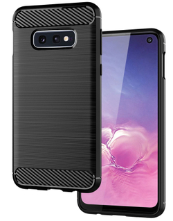 Чехол для Samsung Galaxy S10e цвет Black (черный), серия Carbon от Caseport