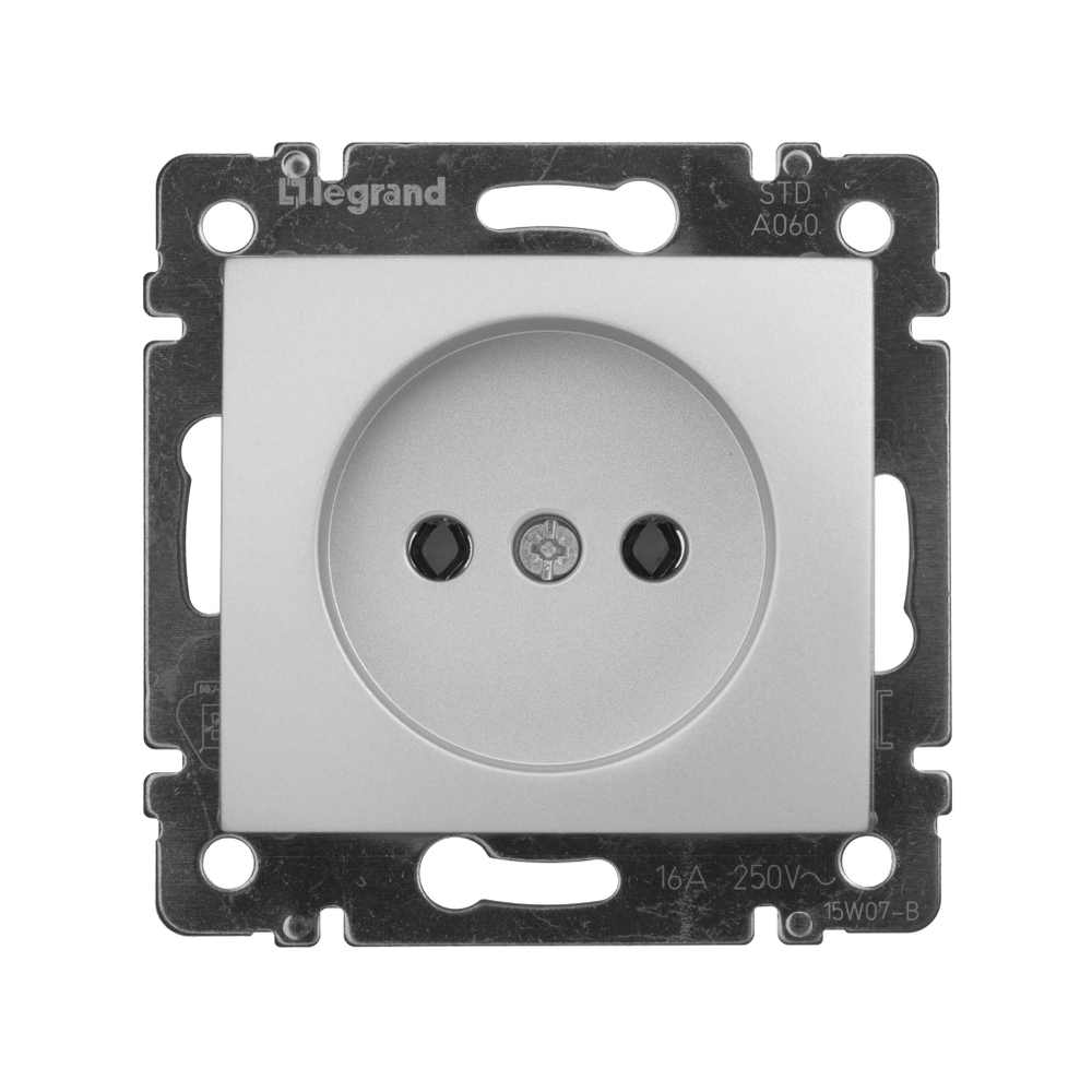 Розетка без заземления без шторок 16А 250В алюминий Valena Classic LEGRAND
