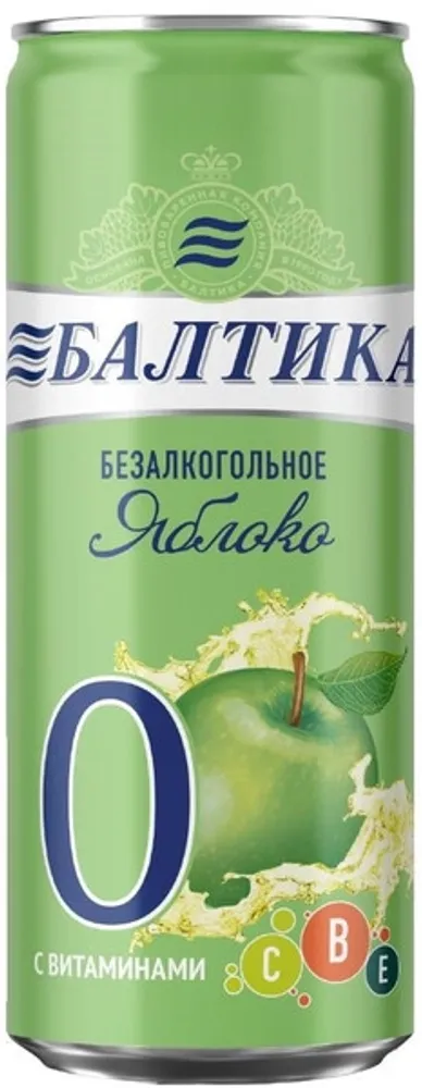 Пиво Балтика №0 Безалкогольное Яблоко / Baltika №0 Apple 0.33 - банка