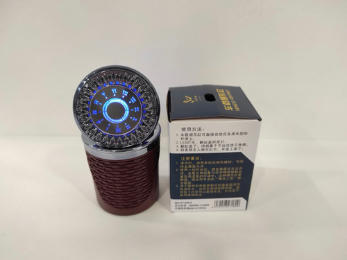 HT-926-2 / Пепельница-стакан "Часы" хром, коричневый (с подсветкой) HT-926-2 (1 шт.) =