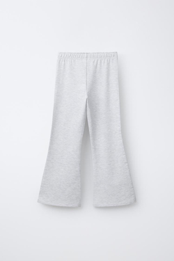 ZARA БРЮКИ FLARE ИЗ МЯГКОЙ ТКАНИ, СЕРЫЙ МЕЛАНЖ