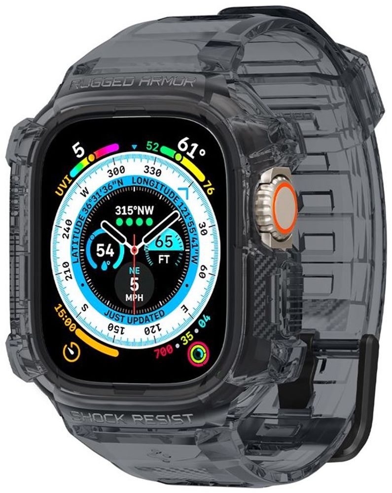 Ремешок с чехлом Spigen Rugged Armor Pro, space crystal для Apple Watch Ultra 2/Ultra 49mm