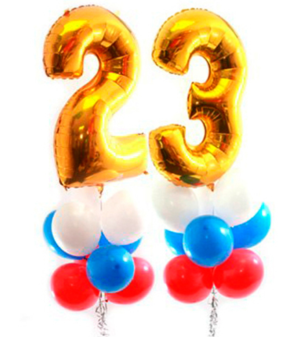 Букет к 23 февраля с цифрами