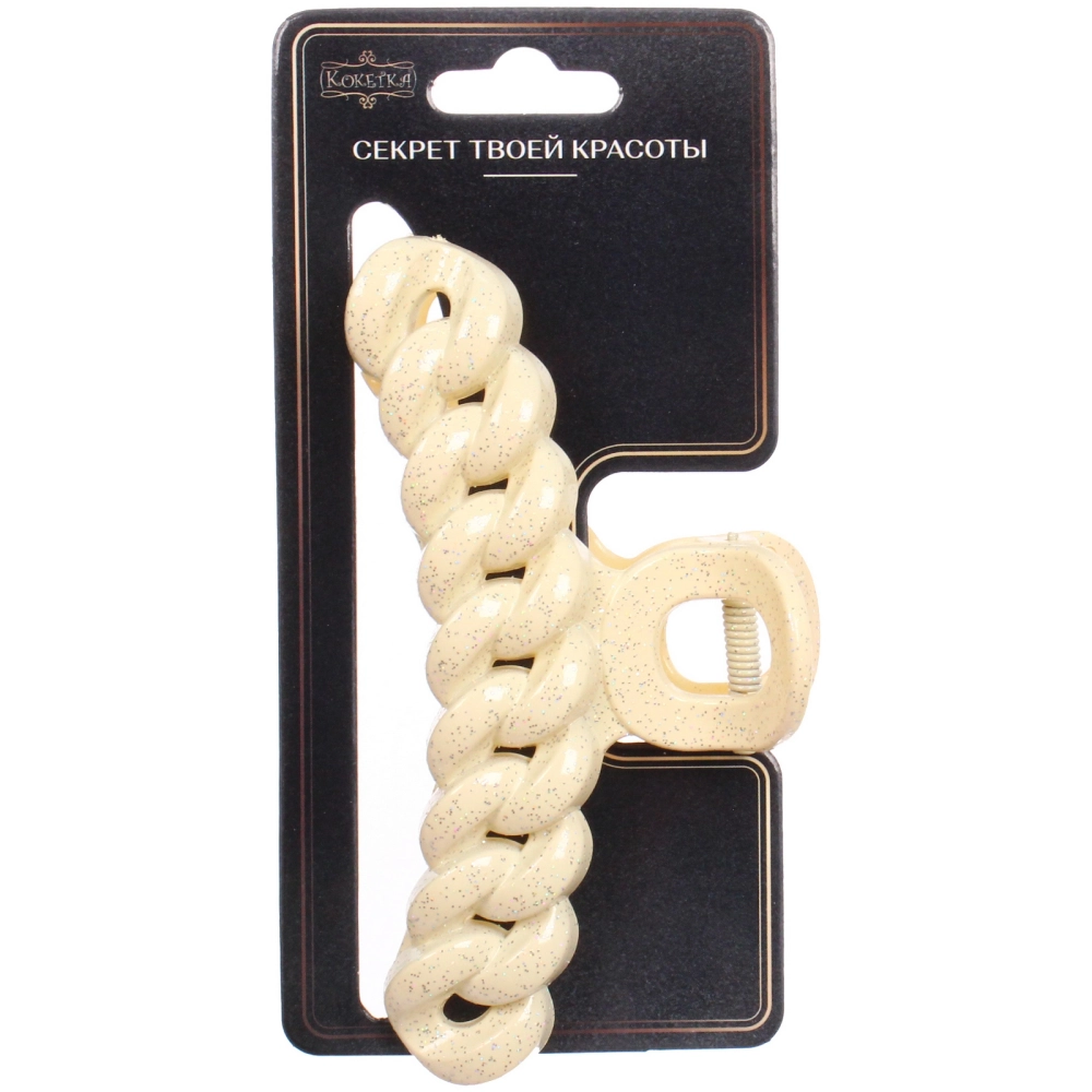 Заколка - краб для волос «AKS - MANTANA», микс 6 цветов, косичка, 10*2см