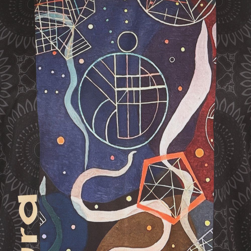 Мужская футболка темно-серая с темно-синим принтом Sesmik by Vlad Sedov VS002/VS0058