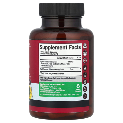 Nature's Craft, Women's Wellness, комплекс из корня маки, 30 капсул