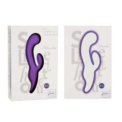 Фиолетовый вибромассажер Silhouette S13 с клиторальным стимулятором - 19,8 см. (Цвет: фиолетовый)