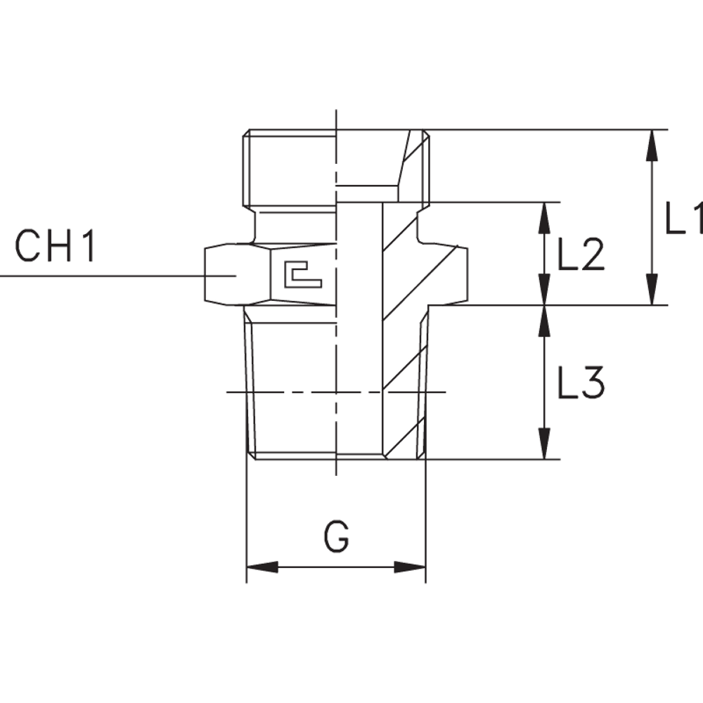 Штуцер FC DS25 BSPT 1" (корпус)