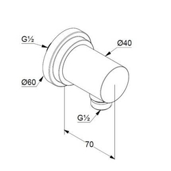 Соединение для шланга Kludi NOVA FONTE Classic защита от обратного тока воды, хром (2054305-25)