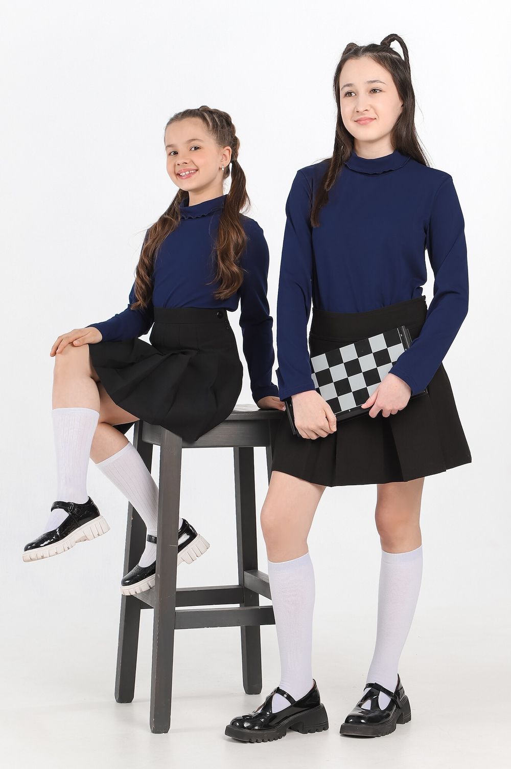 Джемпер для девочки Скул-3 Виотекс ТЁМНО-СИНИЙ