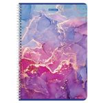 Тетрадь А4, 96 л., BRAUBERG, гребень, клетка, матовая ламинация, "Marble", 404063, 4шт