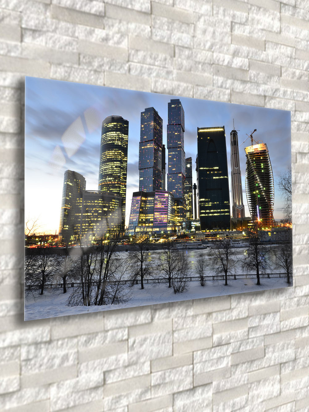 Фото картина на стекле / на стену / в подарок "Москва" 28х40 см. Декор для дома, подарок