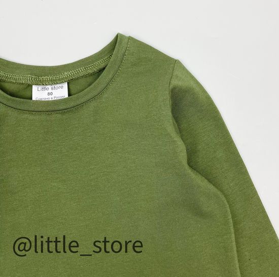 Лонгслив хлопковый "New one" Хаки