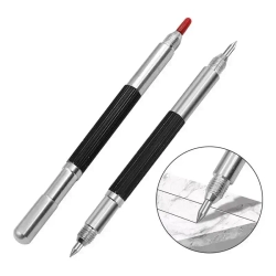 Чертилка, Скрайбер Двусторонняя Для Разметки По Металлу Стеклу С Победитовым Наконечником