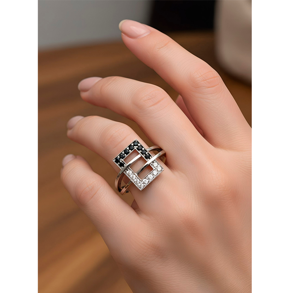 Кольцо женское из белого золота 21354