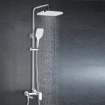 Душевая колонна Azario ARIZONA со смесителем для ванны, с поворотным изливом, прямоугольная, хром (AZ-20S)