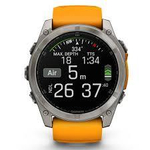 Смарт-часы Garmin Fenix 8 Amoled 51 мм Sapphire Titanium оранжевый браслет, 010-02905-11