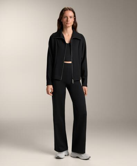 OYSHO Брюки прямого кроя с эффектом неопрена, черный