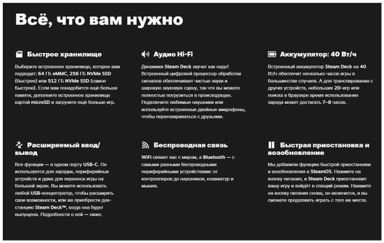 Игровая приставка Valve Steam Deck 256 ГБ SSD, черный