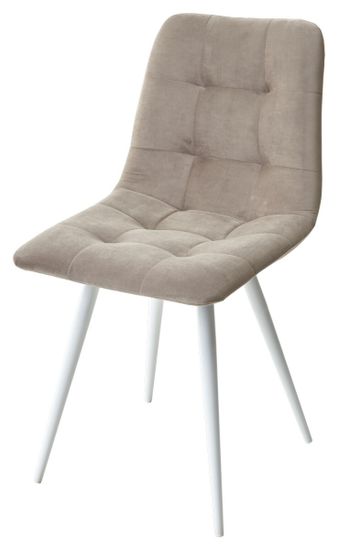 Стул CHILLI-Q латте #25, велюр / белый каркас, 4 шт/ 1 к, М-City