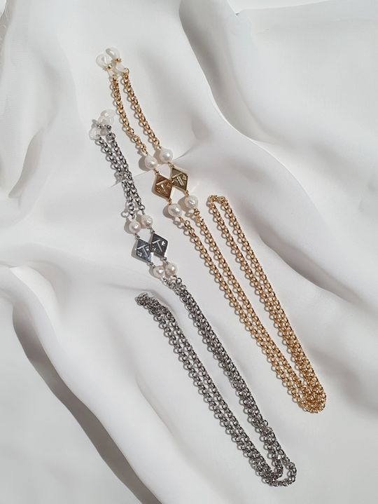 Цепочка для очков с натуральным жемчугом КАСУМИ