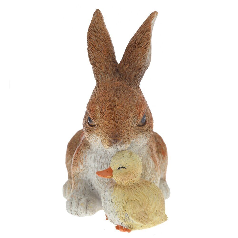 GAEM Фигурка декоративная "Заяц с утенком", L10 W6 H10,5 см