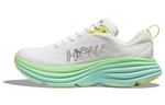 HOKA ONE ONE Bondi 8 round head lace-up non-slip wear-resistant low-top running shoes women's white and blue wide last version