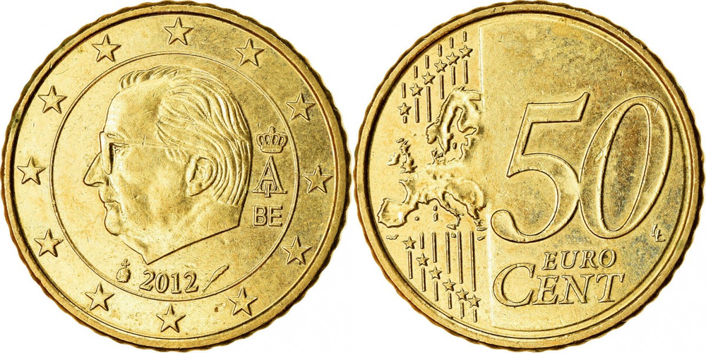 Бельгия 50 евроцентов, 2009-2013 Альберт II XF