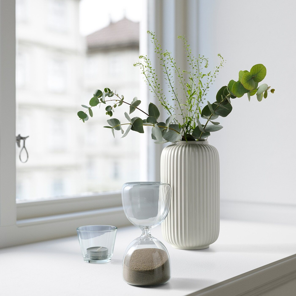 IKEA EFTERTÄNKA  (ИКЕА ЕФТЕРТÄНКА)  -  Декоративные песочные часы, прозрачное/песочное стекло, 15 см
