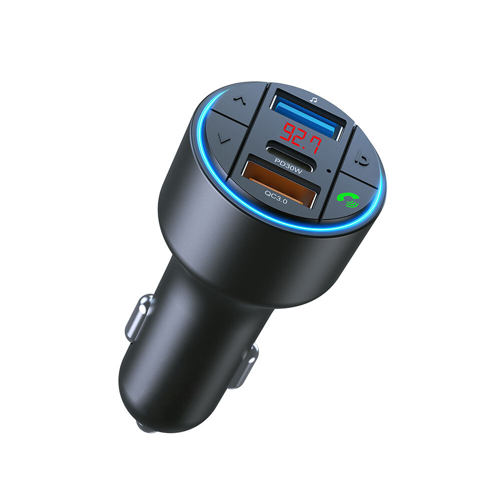 FM-трансмиттер Wave Lite, QC/PD, LED, 48Вт, ENC, Bass boost, черный