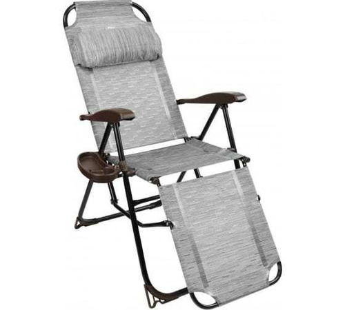 Кресло-шезлонг складное с подножкой бамбук