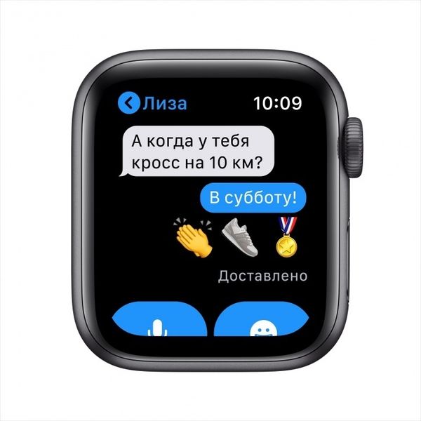 Часы Apple Watch Series 6 GPS 40mm Aluminum Case with Sport Band Серый Космос/Черный (MG133RU/A)