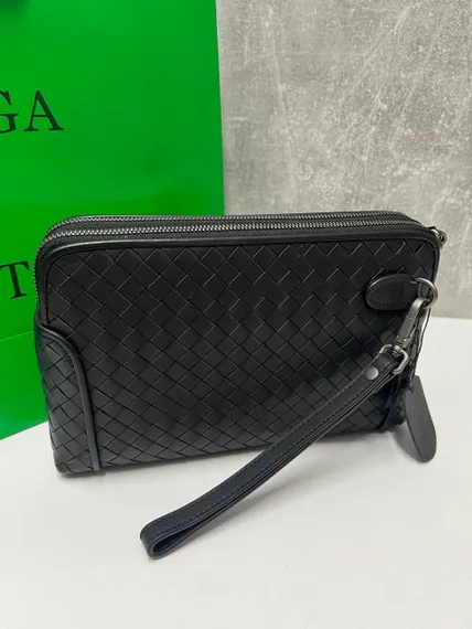 Клатч Bottega Veneta Intrecciato черный