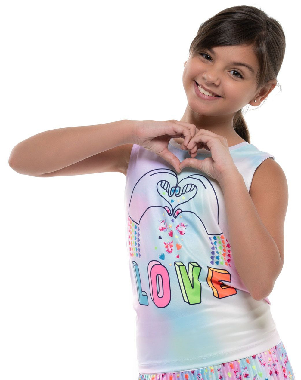 Футболка для мальчика теннисная Lucky in Love Novelty Print Animoji Love Tie Back Tank Girls - multicolor